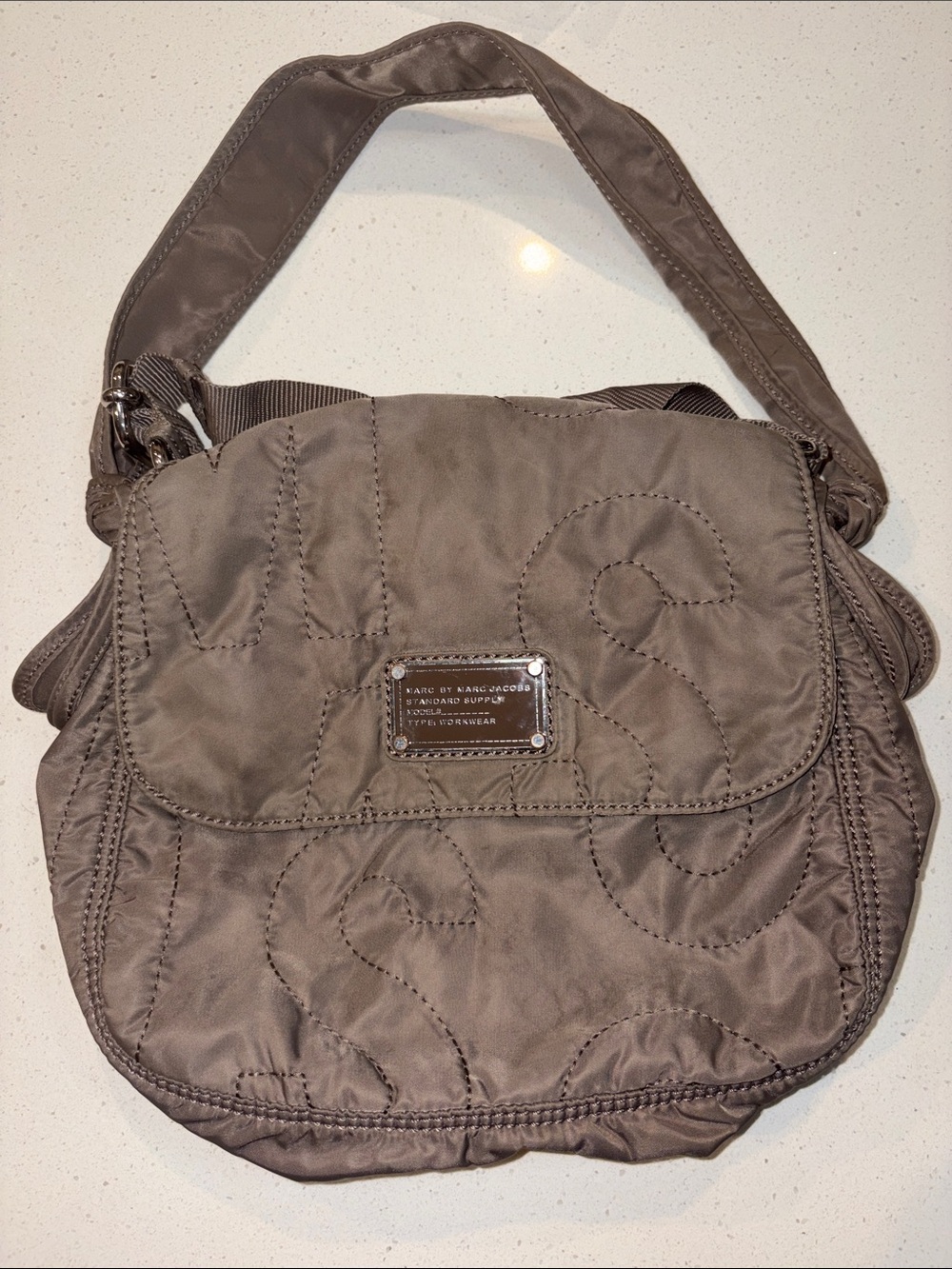 Marc by Marc Jacobs Pretty Nylon Quilted Brown Shoulder Bag